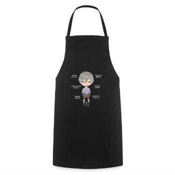 Otaku Anime Boy - Cooking Apron - black - Front - AI Model Male 185 dark (185cm)