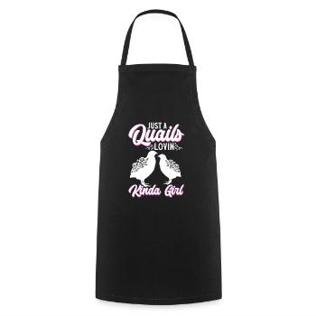 Cadeau d’amoureux des oiseaux de caille - Tablier de cuisine - noir - Devant - AI Model Male 185 dark (185cm)