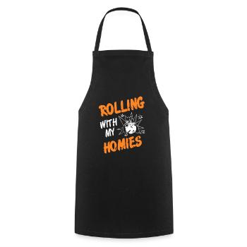 Rolling with my homies - Kochschürze - Schwarz - Vorne - AI Model Male 185 dark (185cm)