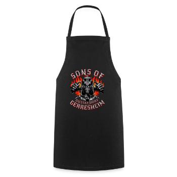 Sons of Gerresheim Skull biker - Cooking Apron - black - Front - AI Model Male 185 dark (185cm)