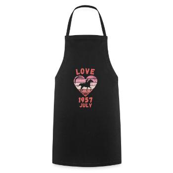 Love Horse Riding Birthday July 1957 - Cooking Apron - black - Front - AI Model Male 185 dark (185cm)