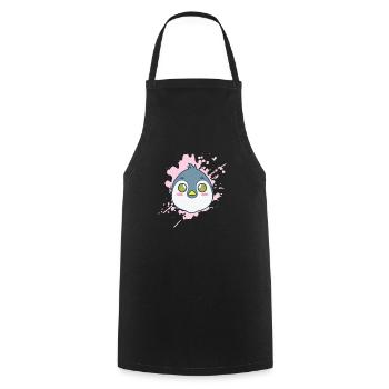 Penguin in Japanese kawaii style animal - Cooking Apron - black - Front - AI Model Male 185 dark (185cm)
