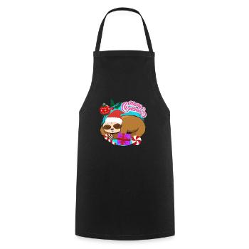 Noël paresseux Joyeux Noël - Tablier de cuisine - noir - Devant - AI Model Male 185 dark (185cm)