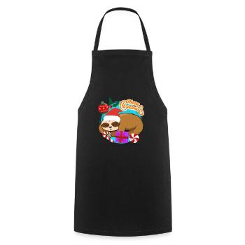 Noël paresseux Joyeux Noël - Tablier de cuisine - noir - Devant - AI Model Male 185 dark (185cm)