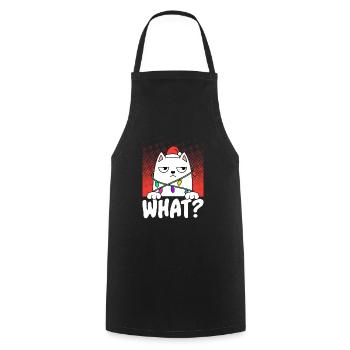 Grim Cat What Cat Christmas String of Lights - Cooking Apron - black - Front - AI Model Male 185 dark (185cm)