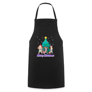 Dogs Christmas Merry Christmas Dog Owners - Cooking Apron - black - Front - AI Model Male 185 dark (185cm)