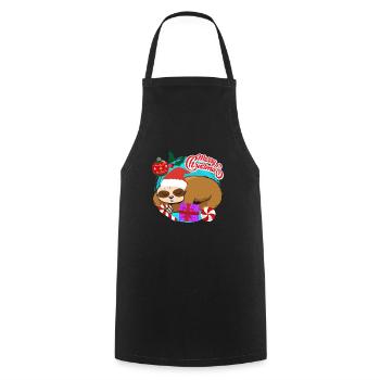 Noël paresseux Joyeux Noël - Tablier de cuisine - noir - Devant - AI Model Male 185 dark (185cm)