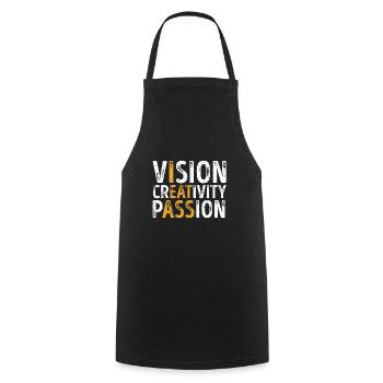 Funny Vision Creativity Passion Adult Humor - Cooking Apron - black - Front - AI Model Male 185 dark (185cm)