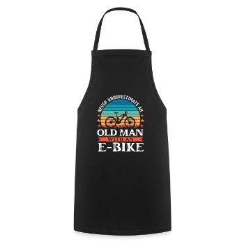 Old Man with an Ebike Funny Ebiker Gift - Cooking Apron - black - Front - AI Model Male 185 dark (185cm)