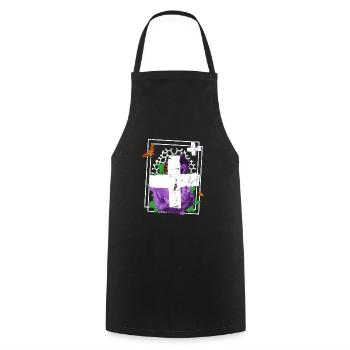 Be human Respekt Abstrakt Vaporwave Trance - Kochschürze - Schwarz - Vorne - AI Model Male 185 dark (185cm)