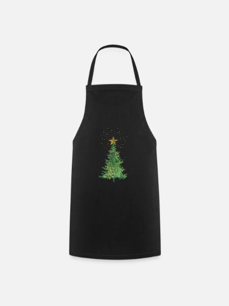 Christbaum Weihnachtsbaum Weihnachtsstern Stern - Kochschürze - Schwarz