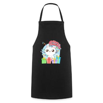 Merry Catmas Cats Children - Cooking Apron - black - Front - AI Model Male 185 dark (185cm)