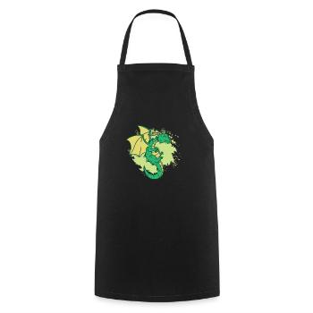 Dragon cool avec cornes drôle d’animal - Tablier de cuisine - noir - Devant - AI Model Male 185 dark (185cm)