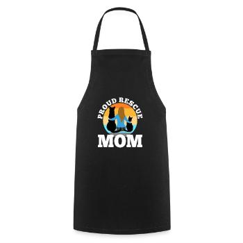 Fière maman de sauvetage - Tablier de cuisine - noir - Devant - AI Model Male 185 dark (185cm)