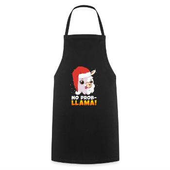 No Prob LLama Lampa Alpaca Christmas - Cooking Apron - black - Front - AI Model Male 185 dark (185cm)