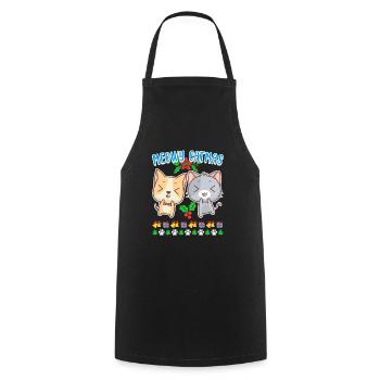 Meowy Catmas siège pour chat chaton chat - Tablier de cuisine - noir - Devant - AI Model Male 185 dark (185cm)