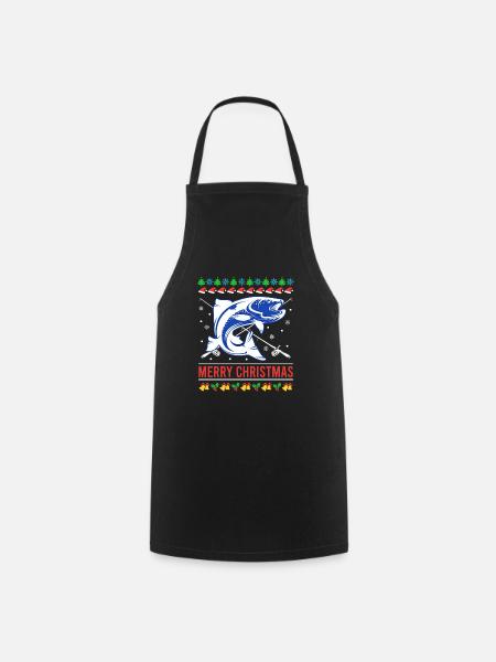 Merry Fishmas Ugly Christmas Fisch - Kochschürze - Schwarz