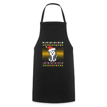 Husky Weihnachten Ugly Christmas - Cooking Apron - black - Front - AI Model Male 185 dark (185cm)