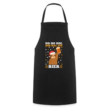 Ho Ho Hol mir mal ein Bier Faultier Nikolaus - Kochschürze - Schwarz - Vorne - AI Model Male 185 dark (185cm)