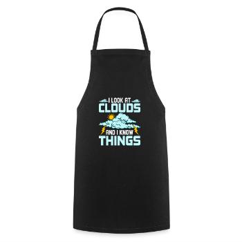 I Look At Clouds And I Know Things Meteorology - Cooking Apron - black - Front - AI Model Male 185 dark (185cm)