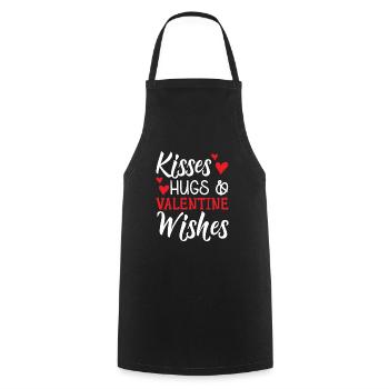 Kisses Hugs And Valentines Wishes Valentines Day - Cooking Apron - black - Front - AI Model Male 185 dark (185cm)
