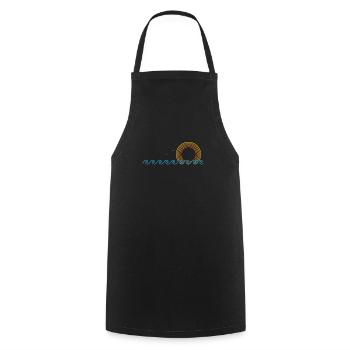 Waves and sun for surfing Surfing - Cooking Apron - black - Front - AI Model Male 185 dark (185cm)