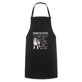 American Staffordshire Bull Terrier Staffy Dog - Cooking Apron - black - Front - AI Model Male 185 dark (185cm)