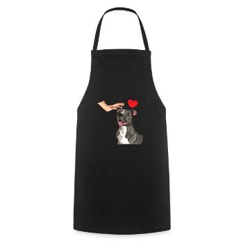 American Staffordshire Bull Terrier Staffy Dog - Cooking Apron - black - Front - AI Model Male 185 dark (185cm)