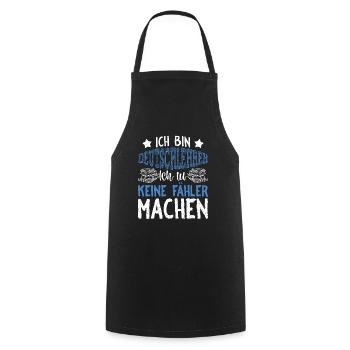 Ich Bin Deutschlehrer Schule Grammatik Grammatiker - Kochschürze - Schwarz - Vorne - AI Model Male 185 dark (185cm)