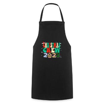 Christmas Crew - Family Vintage Christmas Pajama - Cooking Apron - black - Front - AI Model Male 185 dark (185cm)