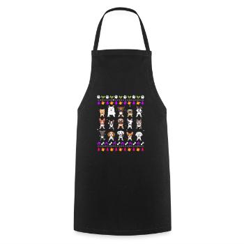 Ugly Christmas Dogs Dog Owners Christmas - Cooking Apron - black - Front - AI Model Male 185 dark (185cm)