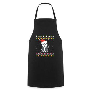 Husky Weihnachten Ugly Christmas - Cooking Apron - black - Front - AI Model Male 185 dark (185cm)