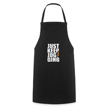 Just Keep Jogging Fitness Sport Running - Cooking Apron - black - Front - AI Model Male 185 dark (185cm)