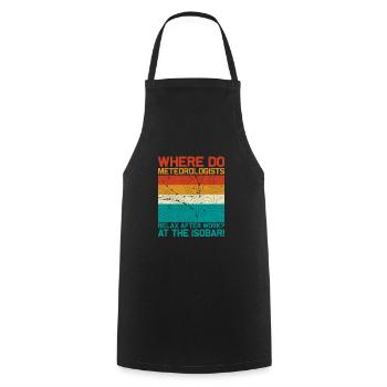 Where Do Meteorologists Relax At The Isobar Meteor - Cooking Apron - black - Front - AI Model Male 185 dark (185cm)