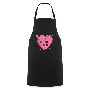 Ich toleriere dich Valentinstag Herztag Amor - Kochschürze - Schwarz - Vorne - AI Model Male 185 dark (185cm)