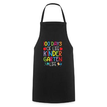 100 Days Of Living Kindergarten Life School - Cooking Apron - black - Front - AI Model Male 185 dark (185cm)