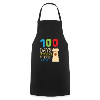 100 Days Of School No Prob-llama Animal Llama - Cooking Apron - black - Front - AI Model Male 185 dark (185cm)