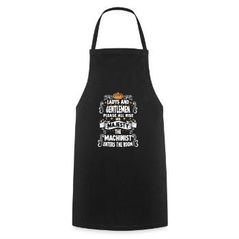Machiniste T drôle de dicton machiniste de motifs - Tablier de cuisine - noir - Devant - AI Model Male 185 dark (185cm)