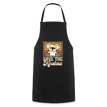 Save The Koalas Animal Australia Bear Animal Lover - Cooking Apron - black - Front - AI Model Male 185 dark (185cm)