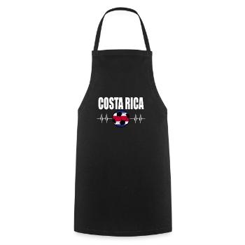 Costa Rica Soccer - Cooking Apron - black - Front - AI Model Male 185 dark (185cm)