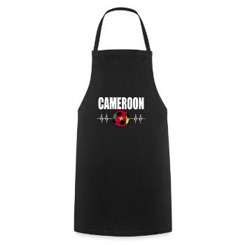 Cameroon Football - Cooking Apron - black - Front - AI Model Male 185 dark (185cm)
