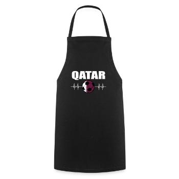 Qatar Football - Cooking Apron - black - Front - AI Model Male 185 dark (185cm)