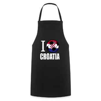 Croatie Football - Tablier de cuisine - noir - Devant - AI Model Male 185 dark (185cm)