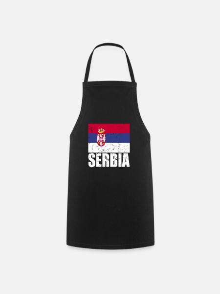 Serbien Fahne - Kochschürze - Schwarz