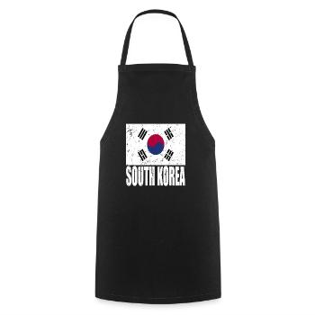Drapeau de la Corée du Sud - Tablier de cuisine - noir - Devant - AI Model Male 185 dark (185cm)