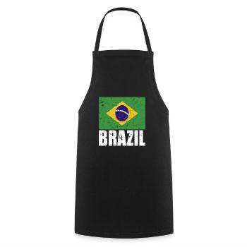 Brazil Flag - Cooking Apron - black - Front - AI Model Male 185 dark (185cm)