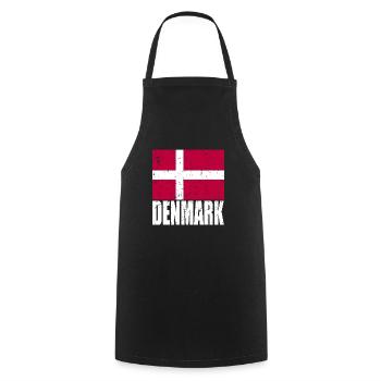 Denmark Flag - Cooking Apron - black - Front - AI Model Male 185 dark (185cm)