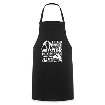 Lutte Lutte Cadeau de lutteur lutteur - Tablier de cuisine - noir - Devant - AI Model Male 185 dark (185cm)
