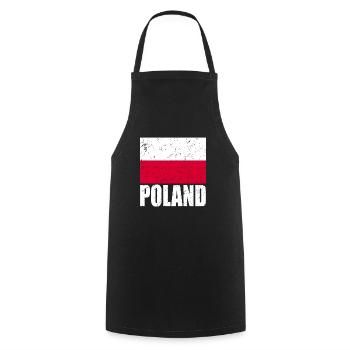 Poland Flag - Cooking Apron - black - Front - AI Model Male 185 dark (185cm)