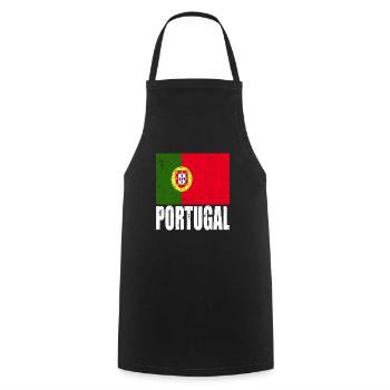 Drapeau du Portugal - Tablier de cuisine - noir - Devant - AI Model Male 185 dark (185cm)